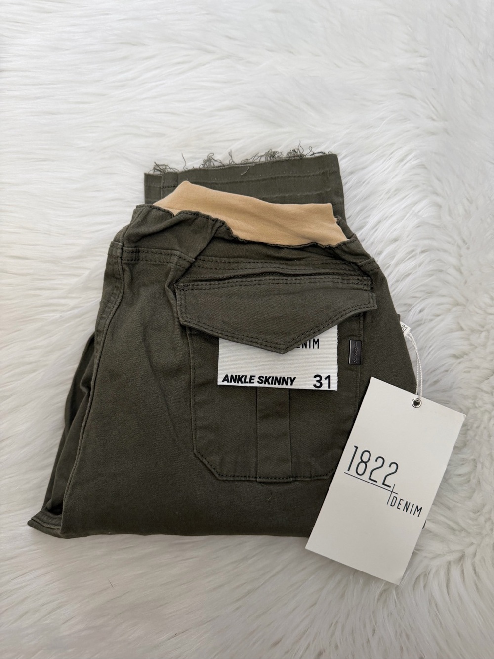 1822 Denim Olive Ankle Skinny Maternity Jeans Sz 31